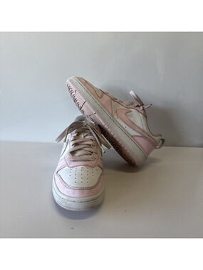 Nike Court Borough Low Recraft Shimmer Pink Foam White Girls Youth Size 6 (Y6)